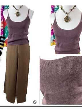 St. John berry wood knit tank